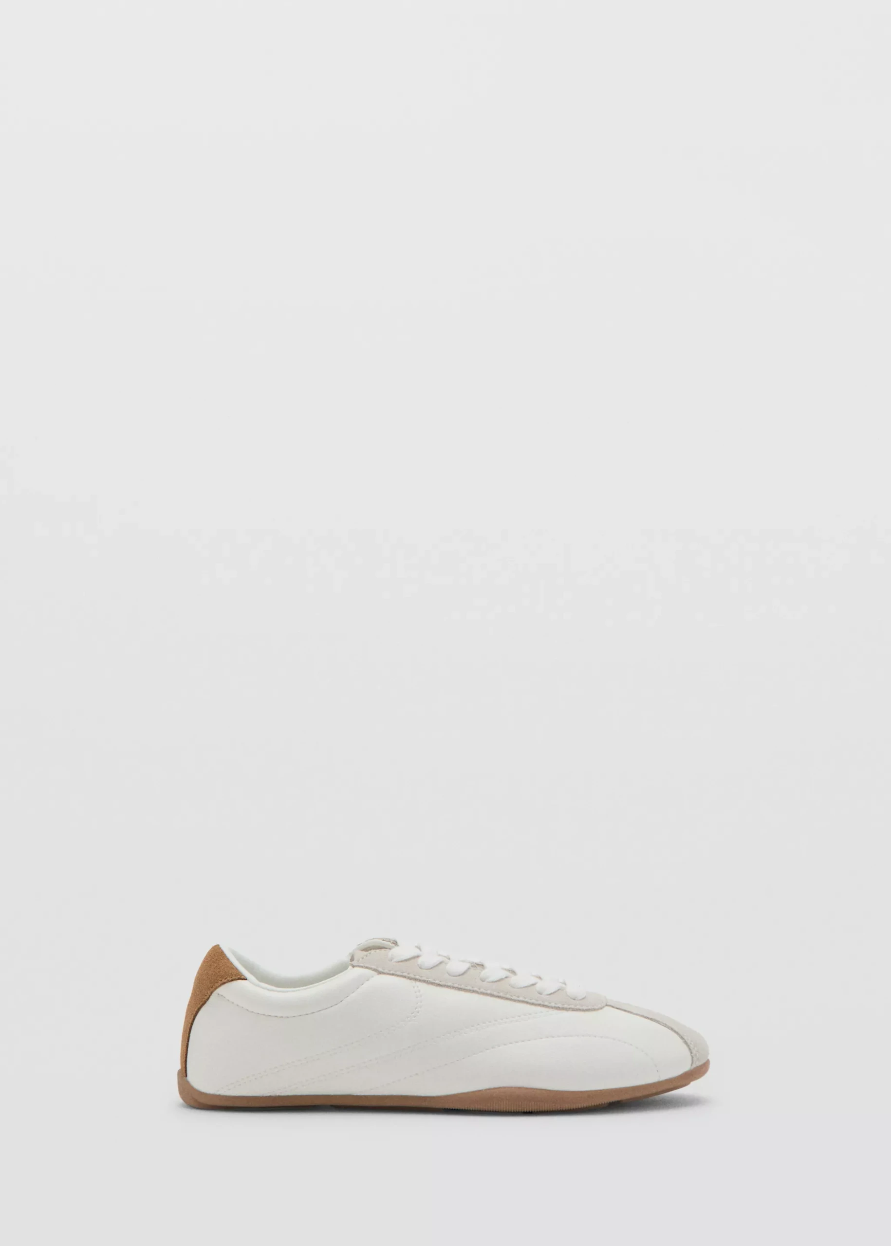 Contrasting Panel Leather Sneakers - Women | Mango Usa
