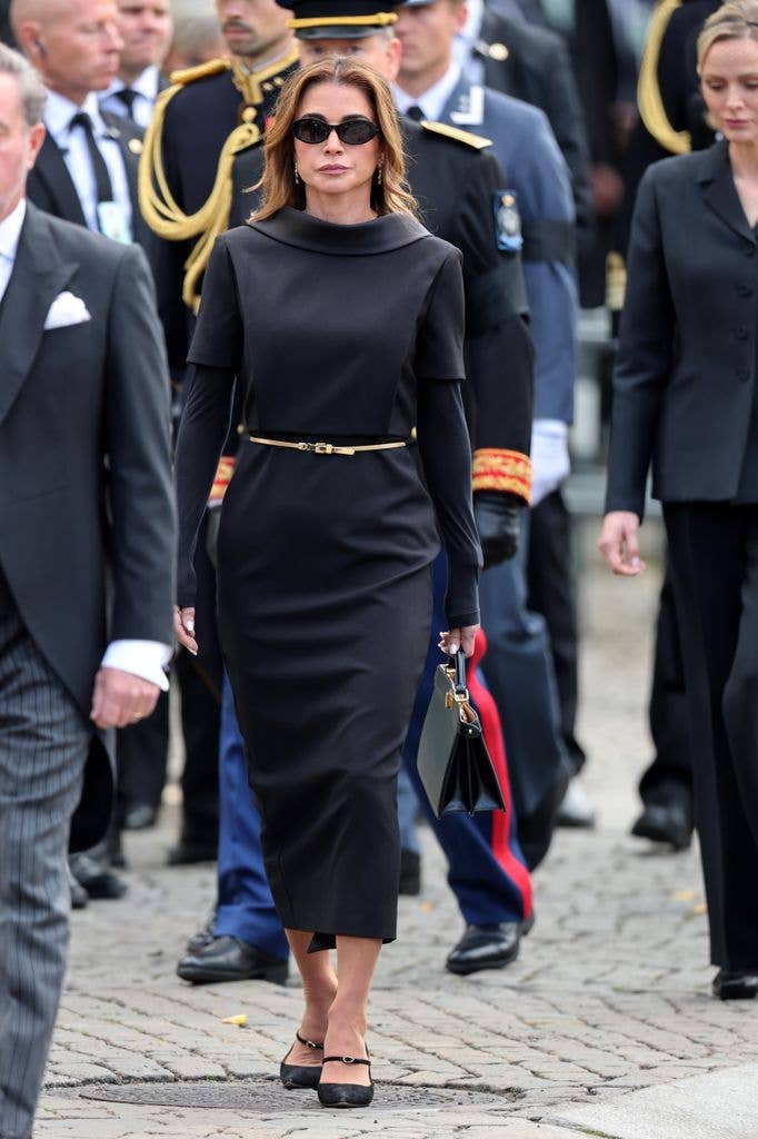 Queen Rania of Jordan during the funeral of King Harald V of Norway on September 09, 2026 in Oslo, Norway. 