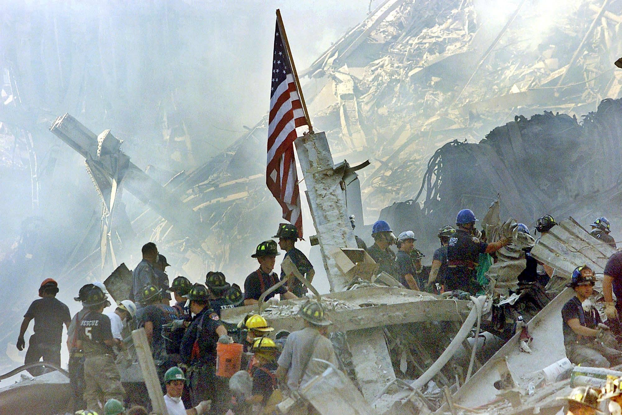 Ground Zero pictured on September 13, 2001, two days after the attacks