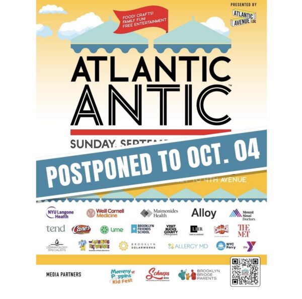 The 51st annual Atlantic Antic has been postponed to Oct. 4 due to an approaching nor’easter. Graphic: Atlantic Avenue LDC