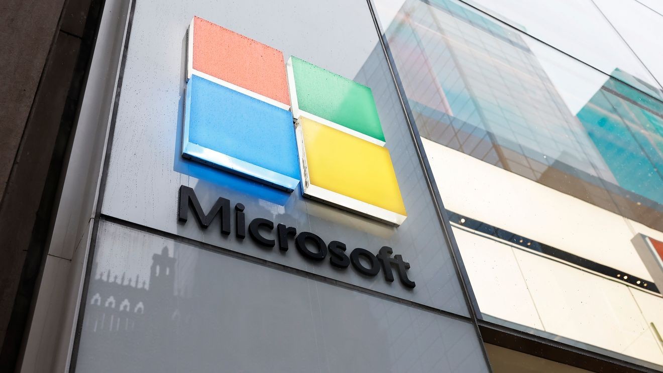 NEW YORK, NEW YORK - APRIL 03: The Microsoft logo is seen at an Experience Center on Fifth Avenue on April 03, 2024 in New York City. A Cyber Safety Review Board, created in 2021 by executive order and led by Homeland Security, released a report that detailed lapses by Microsoft that led to a targeted Chinese hack last year of top U.S. government officials’ email that included the email of Commerce Secretary Gina Raimondo. (Photo by Michael M. Santiago/Getty Images)