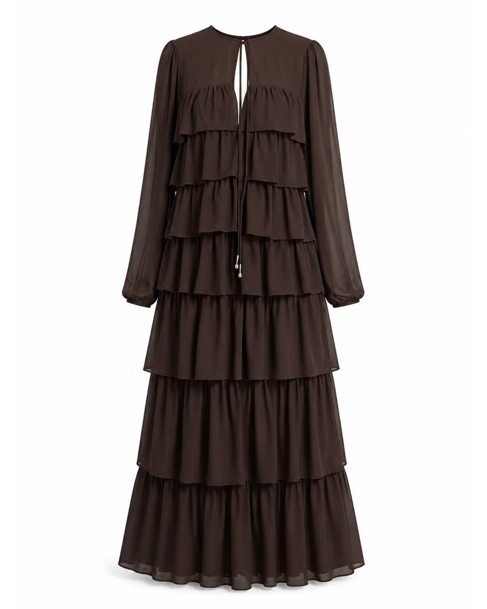 Ruffled Georgette Maxi Dress
