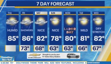 Rain, scattered storms target NYC area in muggy Thursday forecast