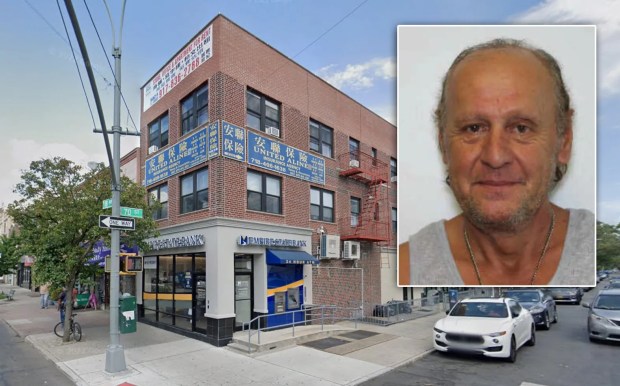 Vincenzo Randazzo, inset, allegedly robbed the Empire State Bank on 18th Ave. and 70th St. in Brooklyn on March 5, 2026. (EDNY; Google)
