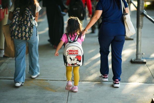 Students are pictured on the first day of school in Queens, New York, on Thursday, Sept. 4, 2025. (Michael Appleton / Mayoral Photography Office)