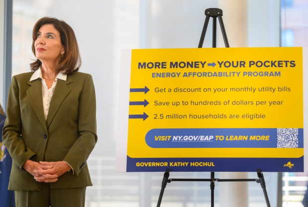 Gov. Kathy Hochul launches a new statewide enrollment drive to help New Yorkers get a monthly discount on their utility bills through the State's Energy Affordability Program on Tuesday, Sept. 15, 2026, in New York City. (Susan Watts / Office of Governor Kathy Hochul)
