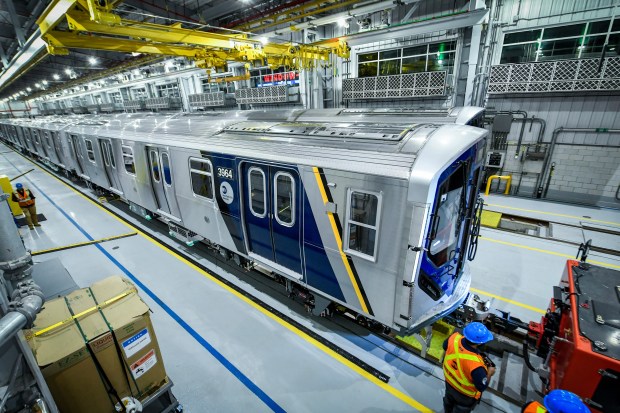 MTA New York City Transit accepts delivery of Kawasaki R211 cars 3962, 3963, and 3964, the 998th, 999th, and 1000th in their class, respectively, at the Railcar Acceptance and Testing Facility on Wednesday, Sep 30, 2026. (Marc A. Hermann / MTA)