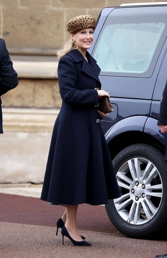Duchess Sophie wearing a leopard print hat