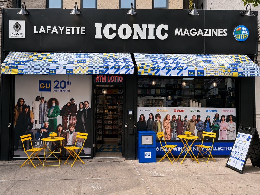 GU launches NYC takeover at Iconic Magazines.