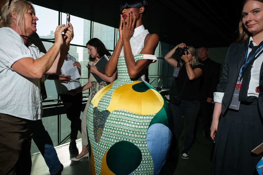 Thom Browne's latest womenswear collection was inspired by the concept of metamorphosis, incorporating insect-inspired looks against a larger-than-life garden landscape.