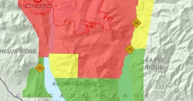 Three Queens Fire closures reduced, King and Goat Fire still burning | Fire