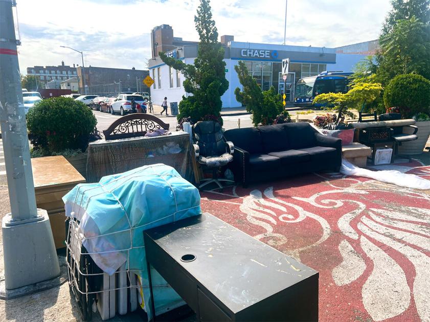 Plaza mess gets cleared |