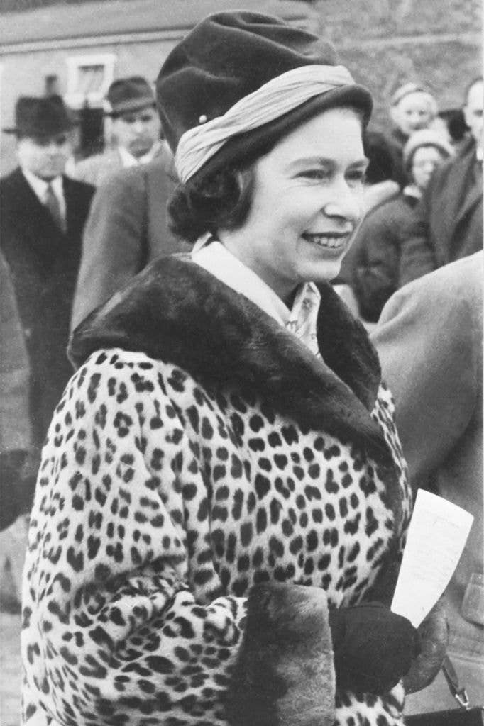The Queen wearing leopard print