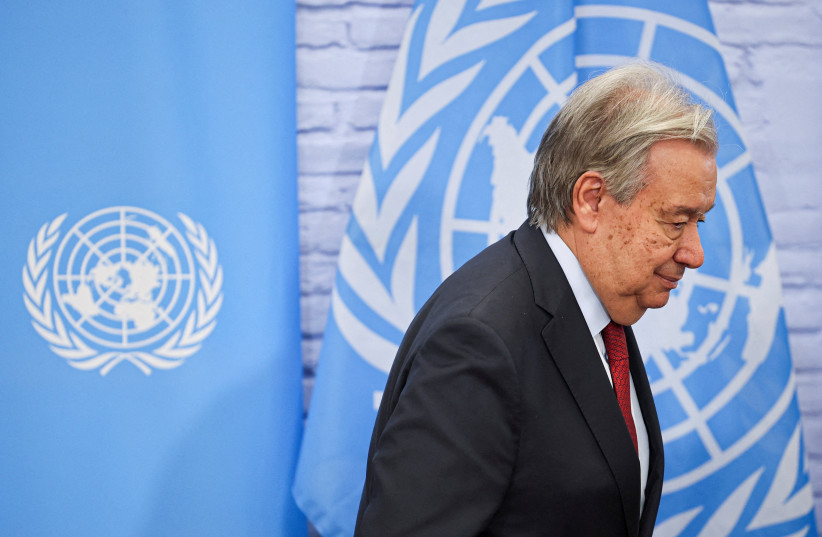 United Nations Secretary-General Antonio Guterres leaves after a press conference at a UN compound in the Nicosia airport area, inside the United Nations-controlled buffer zone in the divided capital of Nicosia, Cyprus, July 29, 2026.