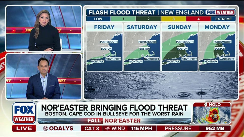Strengthening nor'easter will begin to lash NYC metro, New England with wind and rain Friday | Latest Weather Clips