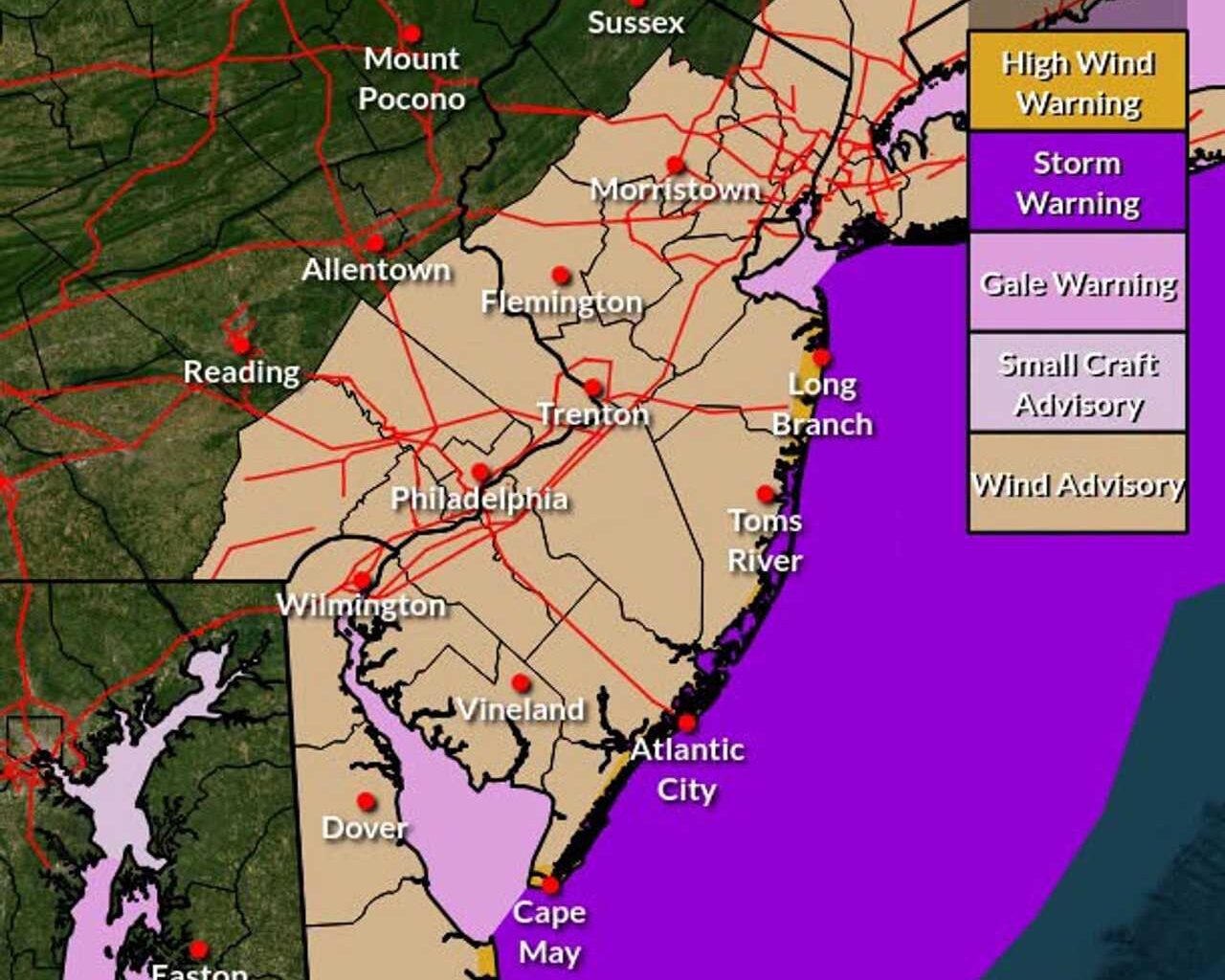 States Of Emergency Declared In NJ, NY As Nor'easter Threatens 60 MPH Winds, Flooding