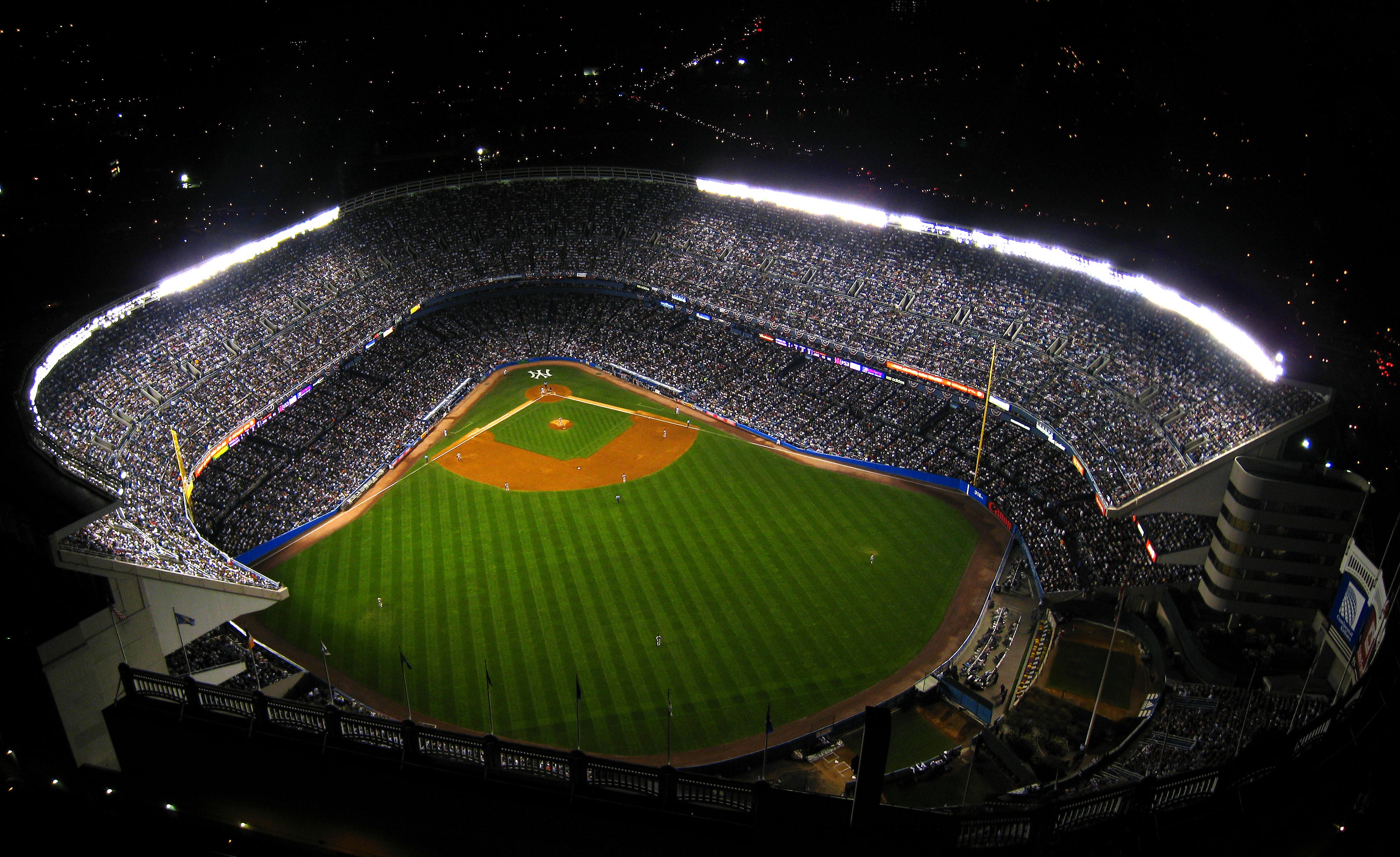 An aerial view of Yankee Stadium
