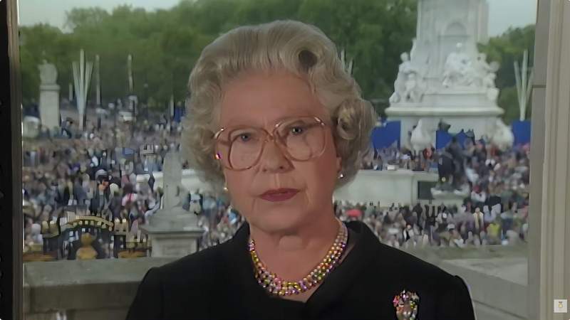 The sovereign spoke from Buckingham Palace during a wave of public grief.The Royal Family Channel/Youtube