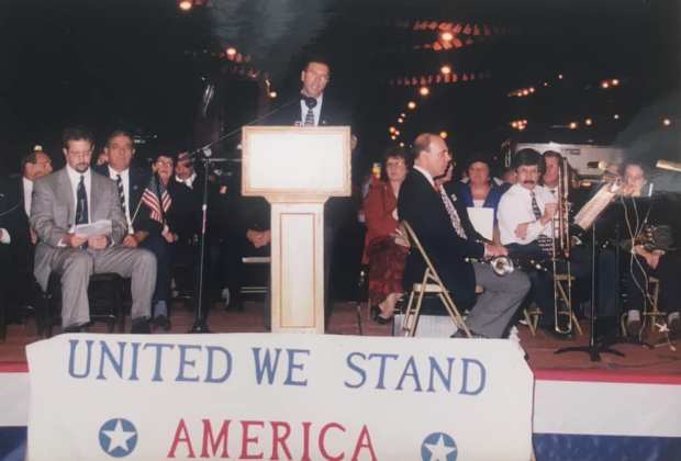 Griffo speaks at a gathering of other mayors circa 2001. (Provided)