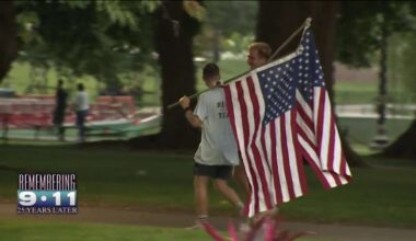 Runners carrying American flags from Boston to New York City to remember those who lost their lives on 9/11 - Boston News, Weather, Sports