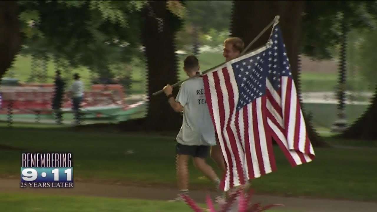 Runners carrying American flags from Boston to New York City to remember those who lost their lives on 9/11 - Boston News, Weather, Sports