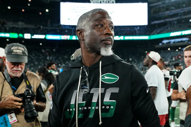 Aaron Glenn, New York Jets (Photo by Evan Bernstein/Getty Images)
