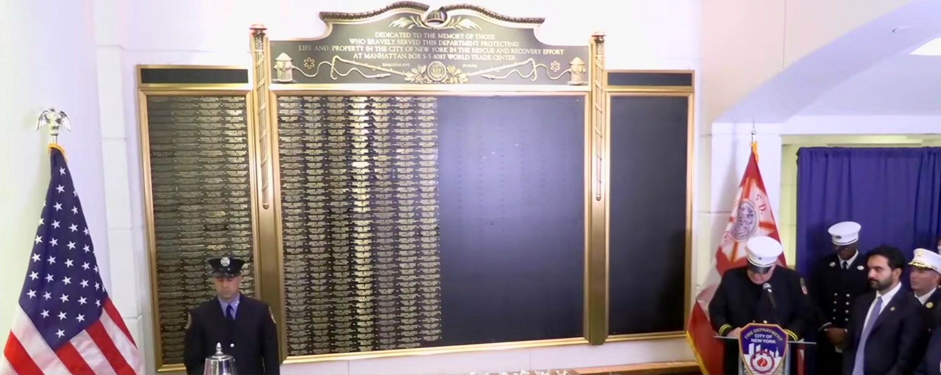 News 12 | Brooklyn | 36 New Names Added To Fdnys World Trade Center Memorial Wall In Brooklyn