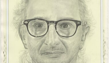 Portrait of Christopher Wool, pencil on paper by Phong H. Bui.