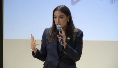 Rep. Alexandria Ocasio-Cortez in Buffalo on Thursday. (Spectrum News 1)