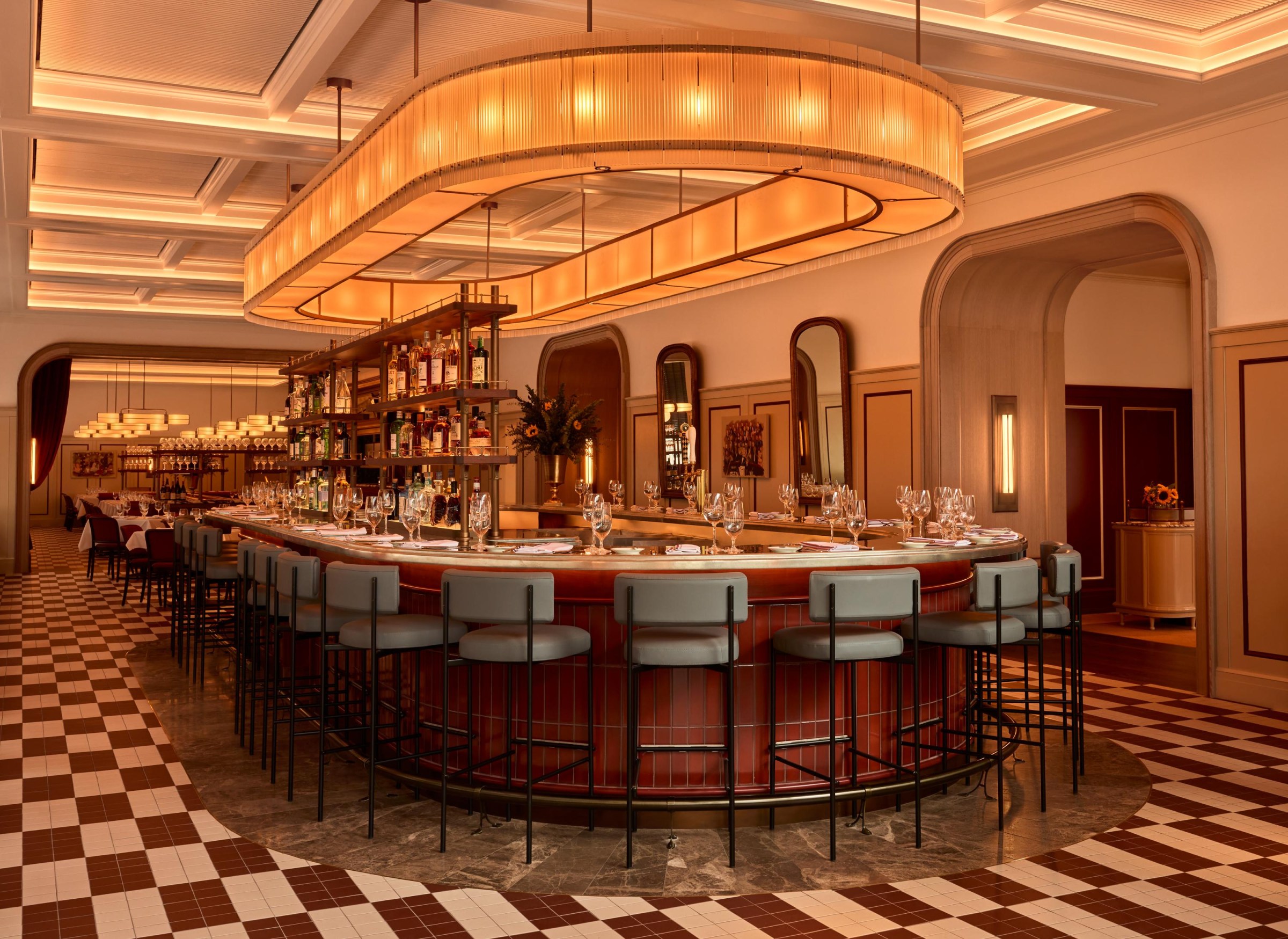 At the bar at Brasserie Boulud.