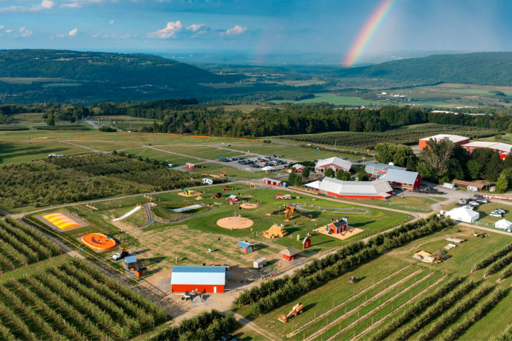 aerial view of Beak and Skiff Apple Orchards