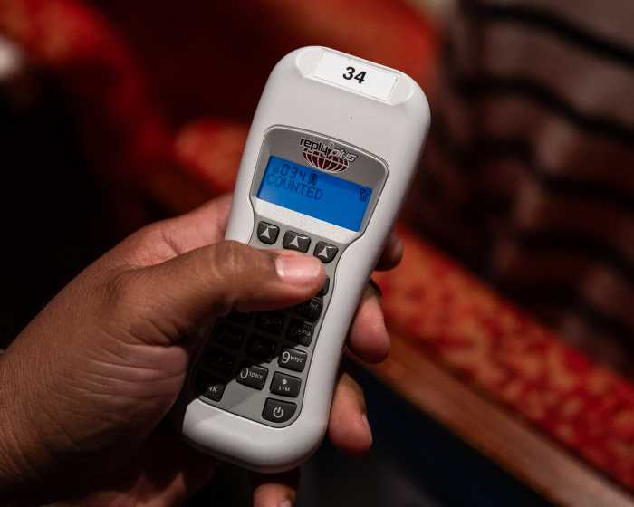 clicker at brooklyn democratic party meeting