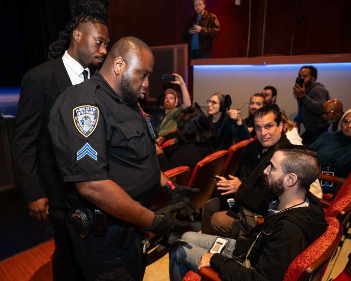 security officer at brooklyn dems meeting