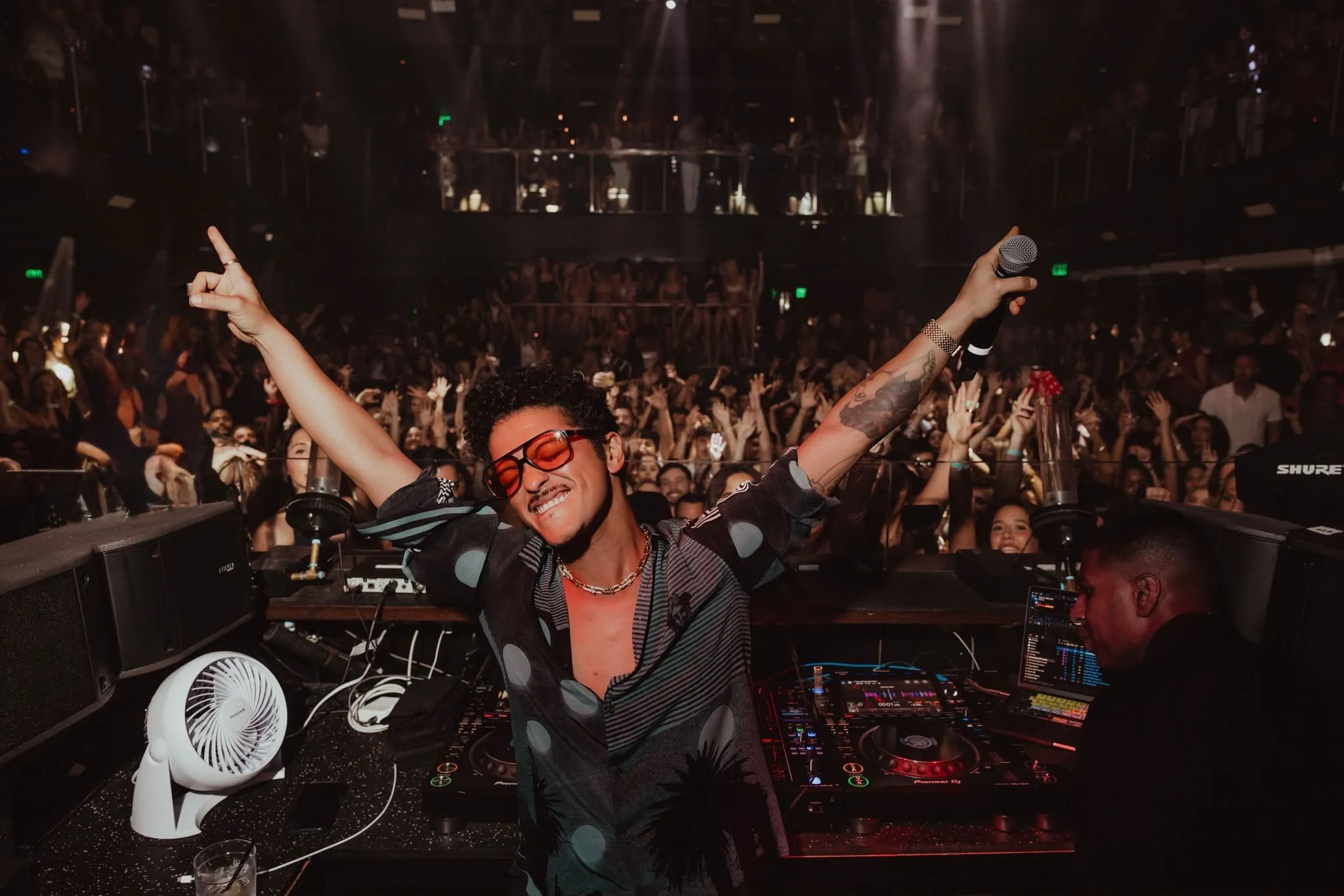 Bruno Mars performing at his The Romantic After Hours party at E11EVEN Miami on September 17.