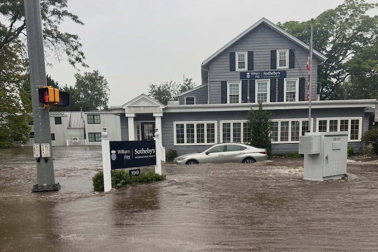 This photo provided by Westport Fire Department shows flash flooding in Westport, Conn., Sunday, Sept. 13, 2026.