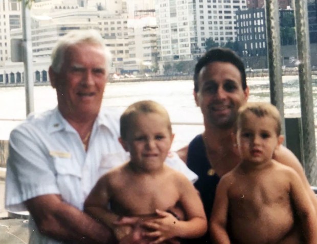 FDNY Chief Ray Downey (left) with his son, Joseph, and grandsons, Joseph and Connor. (FDNY)