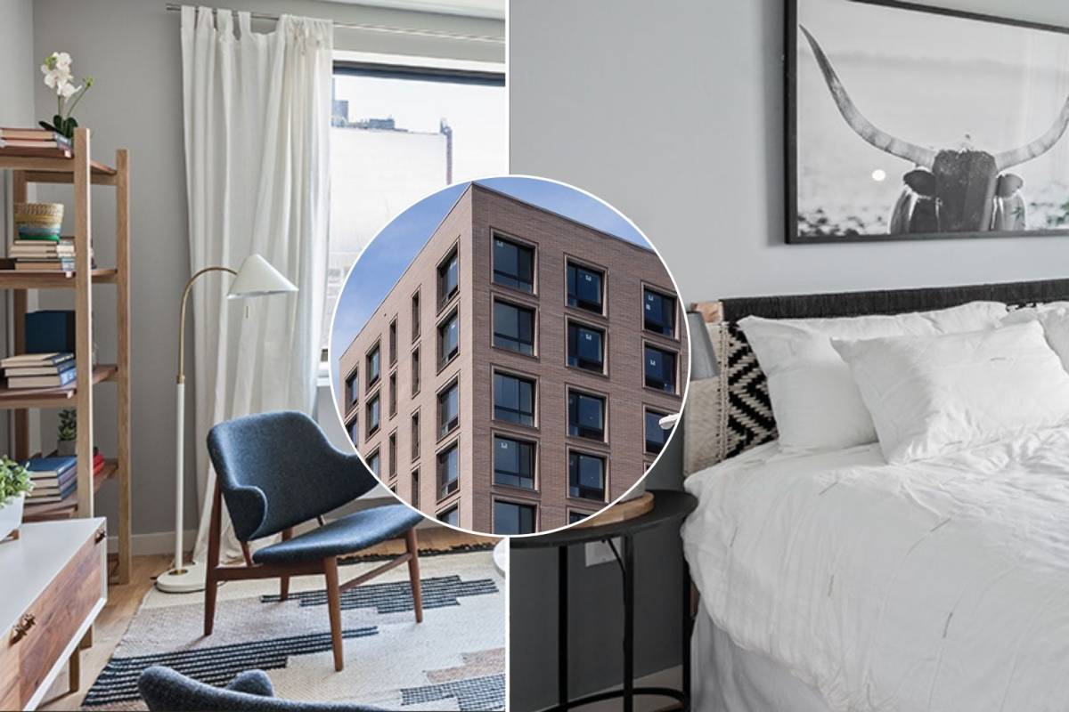 This luxury waterfront studio in Queens costs only $815 a month — inside the Long Island City building offering a free gym, courtyard lounge, & shockingly low rent