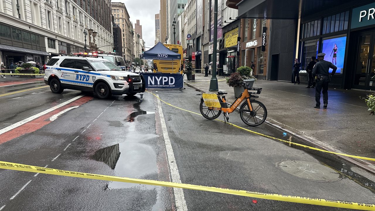 The scene of the fatal crash in Midtown Manhattan.
