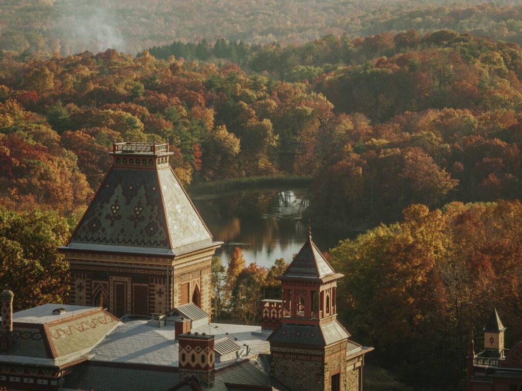 Framed by golden maples and 5 miles of carriage roads, this historic 250-acre Hudson Valley estate offers the ultimate fall escape just 2 hours from Manhattan