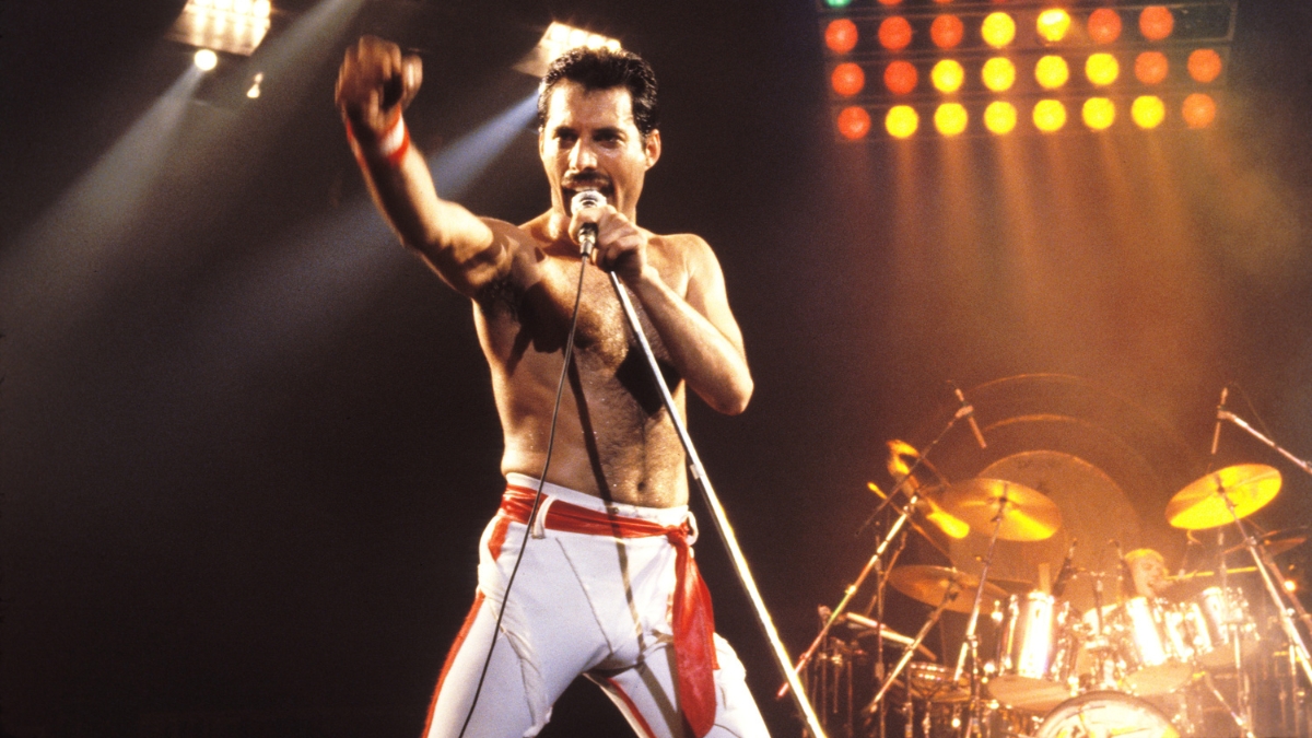 Freddie Mercury of Queen, 1982 Tour at the Various Locations in Oakland, California