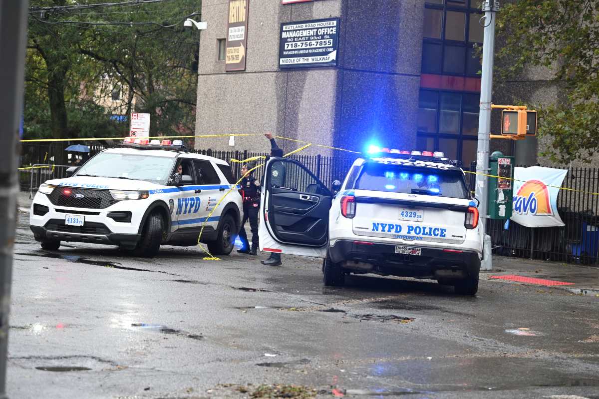 police at Brooklyn scene where man was shot in head