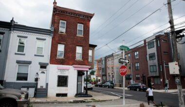 Classic rowhouses sit alongside homes built more recently near the 1700 block of North Newkirk Street in Philadelphia. Zillow says New Yorkers want to move to the Philly area.