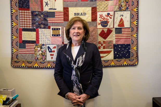 Mary Fetchet, Co-Founder and executive director of the organization "Voices of September 11" and who lost her son, Brad, in the 9/11 attacks, poses for a portrait in New Canaan, Connecticut on June 10, 2021. (Photo by ANGELA WEISS/AFP via Getty Images)