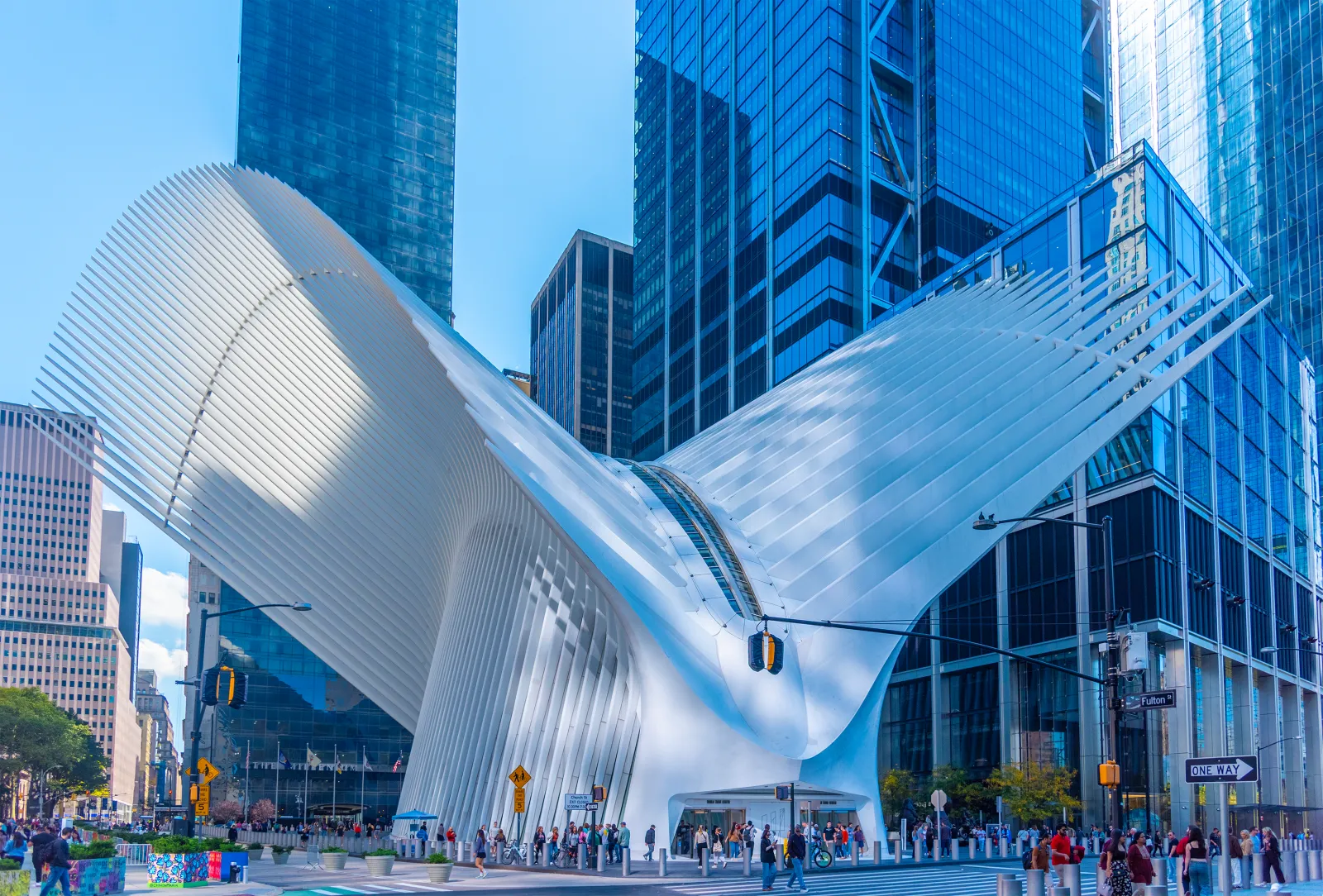 The exterior of the Oculus station in the World Trade Center area in October 2024.