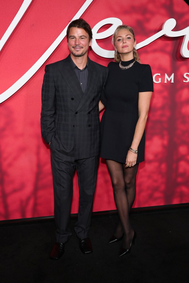 NEW YORK, NEW YORK - SEPTEMBER 29: (L-R) Josh Hartnett and Tamsin Egerton attend Amazon MGM Studios' "Verity" New York Premiere at AMC Lincoln Square 13 on September 29, 2026 in New York City. (Photo by Dimitrios Kambouris/Getty Images)