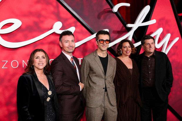 NEW YORK, NEW YORK - SEPTEMBER 29: (L-R) Stacey Sher, Alex Hedlund, Nick Antosca, Jordana Mollick and Michael Showalter attend Amazon MGM Studios' "Verity" New York Premiere at AMC Lincoln Square 13 on September 29, 2026 in New York City. (Photo by Dimitrios Kambouris/Getty Images)