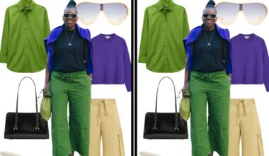 collage of Nikki Ogunnaike's outfits at New York Fashion Week for Self Checkout