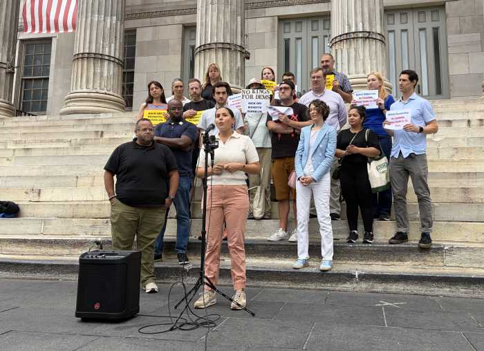 district leader rally at borough hall
