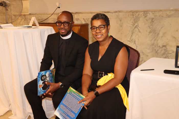 Pastor Louis Straker Jr. and Susan Billinghurst-Hamlett, who assisted in the funeral service.