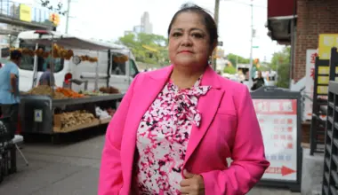 Luz Uruchima has been vending for two decades and is trying to get one of the new merchandiser licenses being issued by the city, Sept. 3, 2026. Credit: Alex Krales/The City Reporter